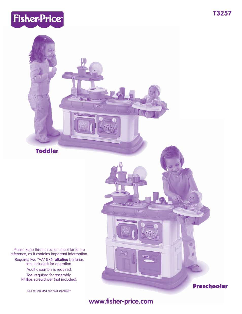 Fisher-Price TODDLER T3257 User Manual | 8 pages