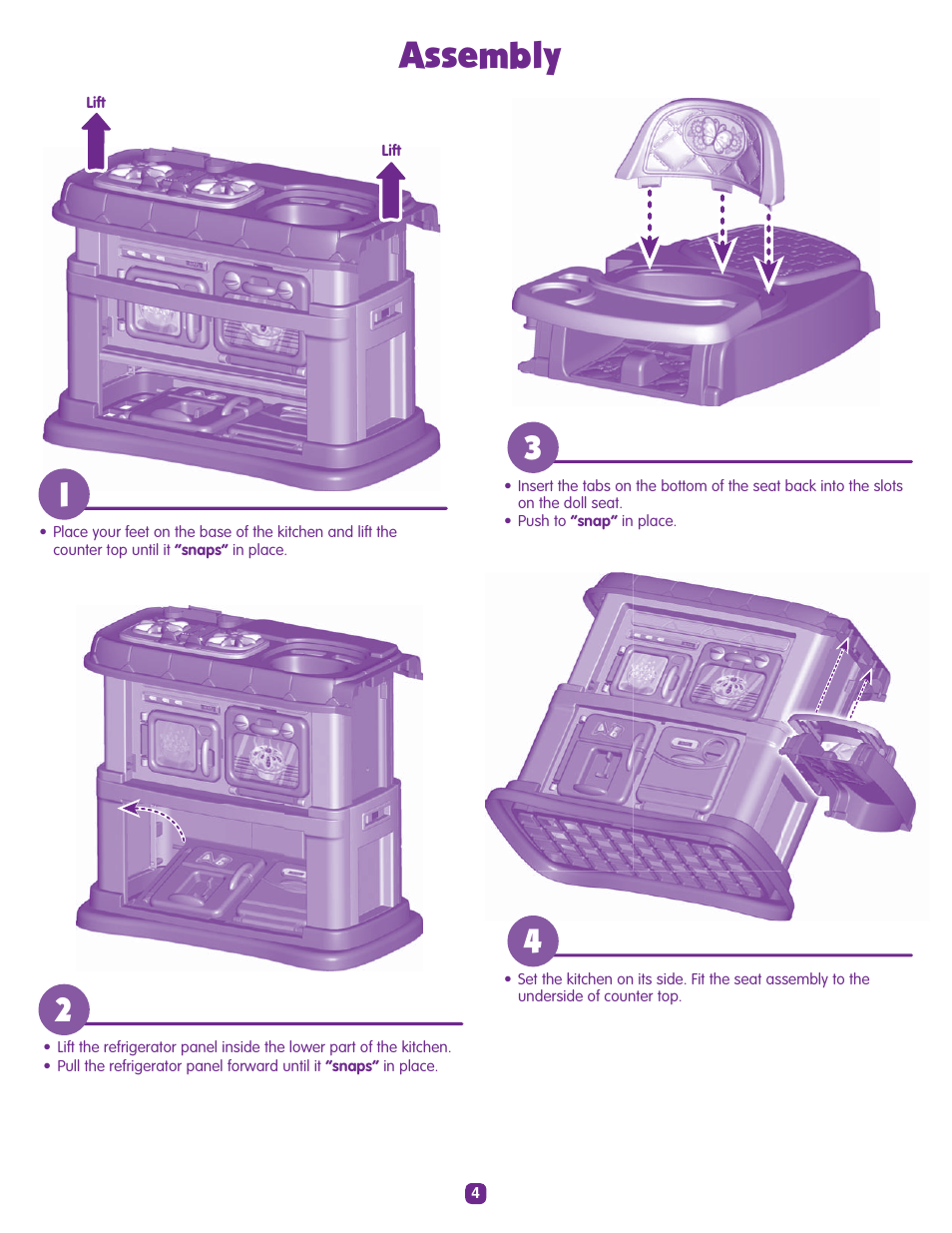 Assembly | Fisher-Price TODDLER T3257 User Manual | Page 4 / 8