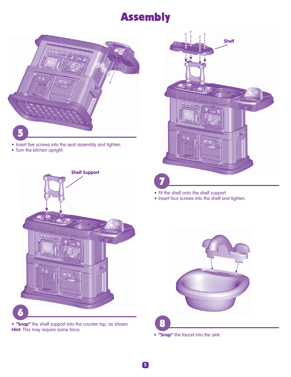 Assembly | Fisher-Price TODDLER T3257 User Manual | Page 5 / 8
