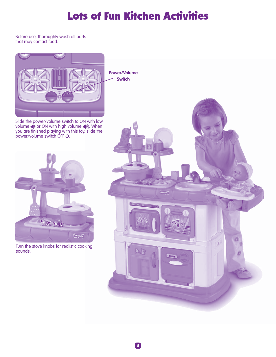 Lots of fun kitchen activities | Fisher-Price TODDLER T3257 User Manual | Page 8 / 8