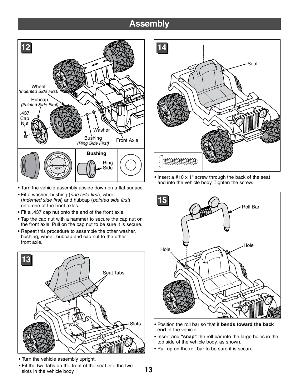 Assembly | Fisher-Price FIREROCK 73610 User Manual | Page 13 / 28