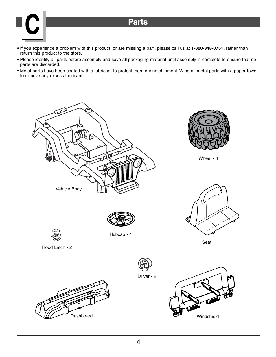 Parts | Fisher-Price FIREROCK 73610 User Manual | Page 4 / 28