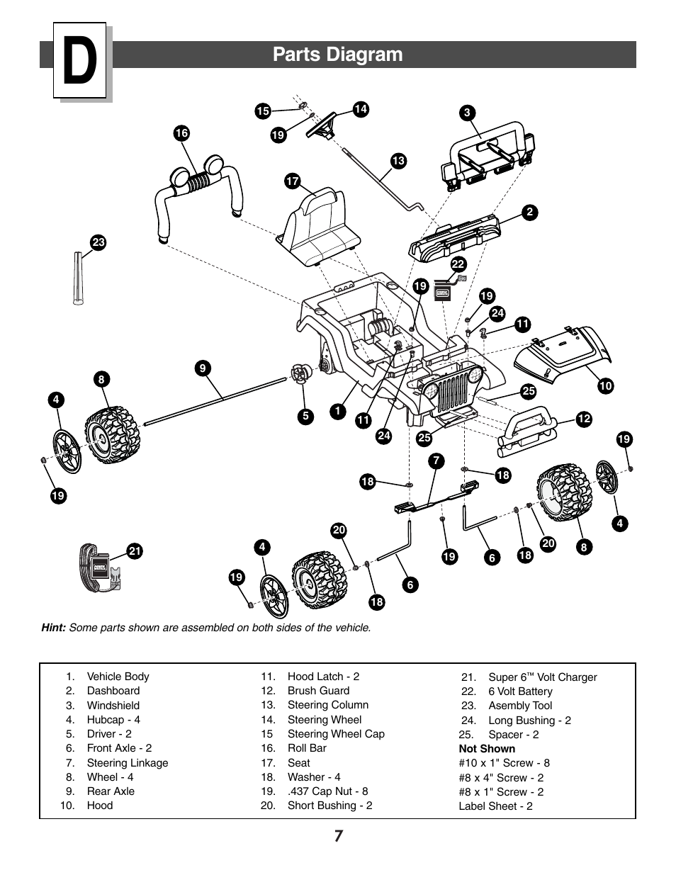 Parts diagram | Fisher-Price FIREROCK 73610 User Manual | Page 7 / 28