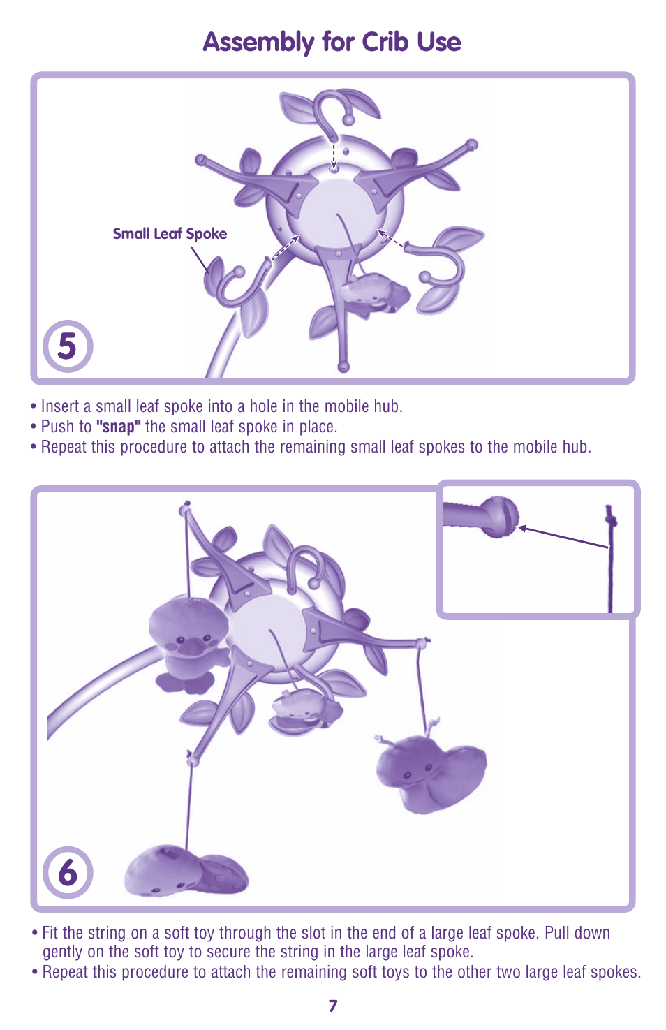 Assembly for crib use | Fisher-Price M9970 User Manual | Page 7 / 12