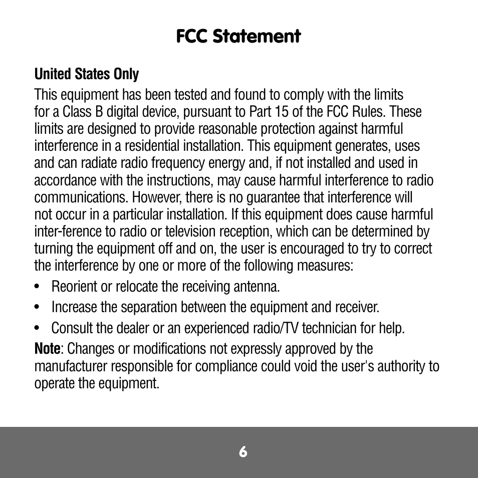 Fcc statement | Fisher-Price M4042 User Manual | Page 6 / 6