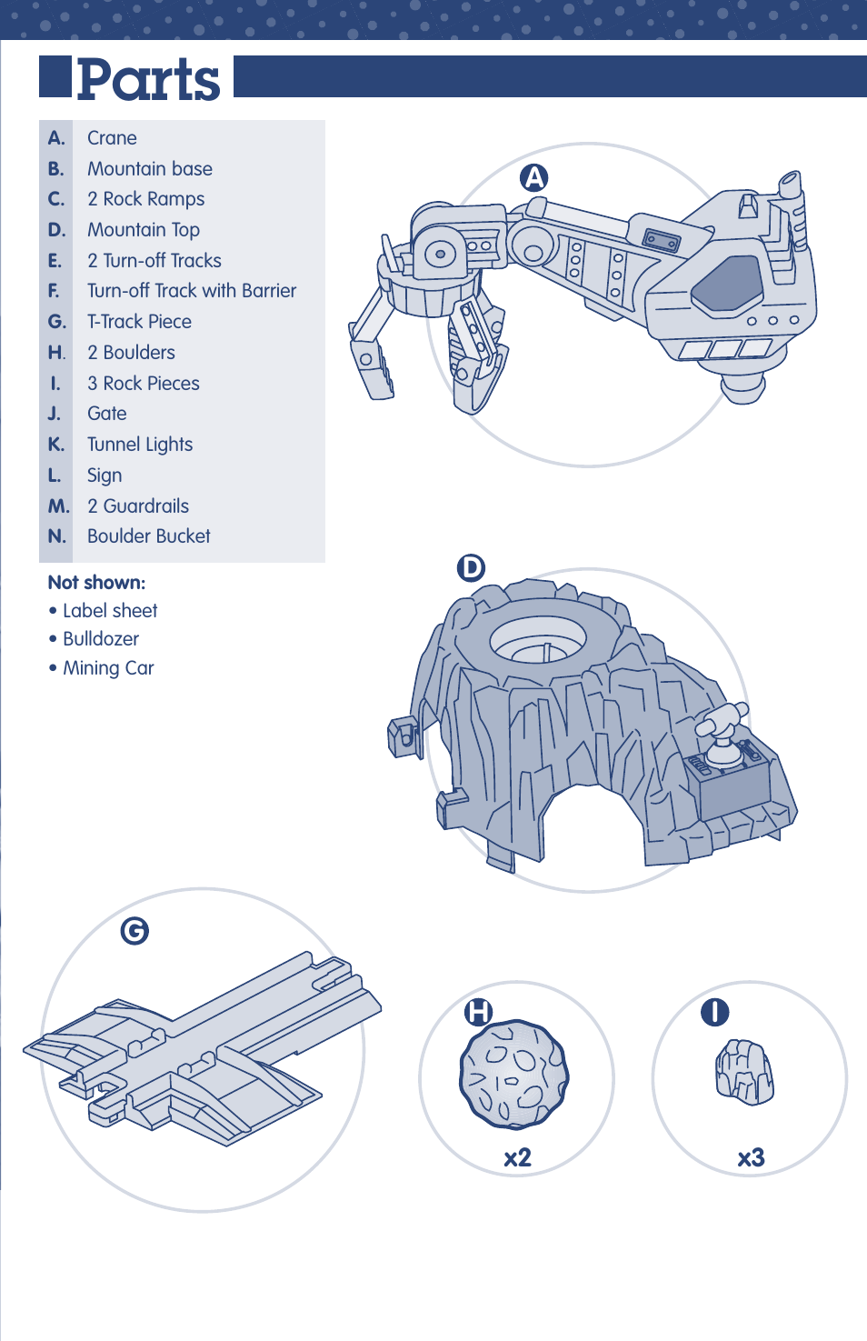 Parts | Fisher-Price GEOTRAX B3007 User Manual | Page 2 / 8