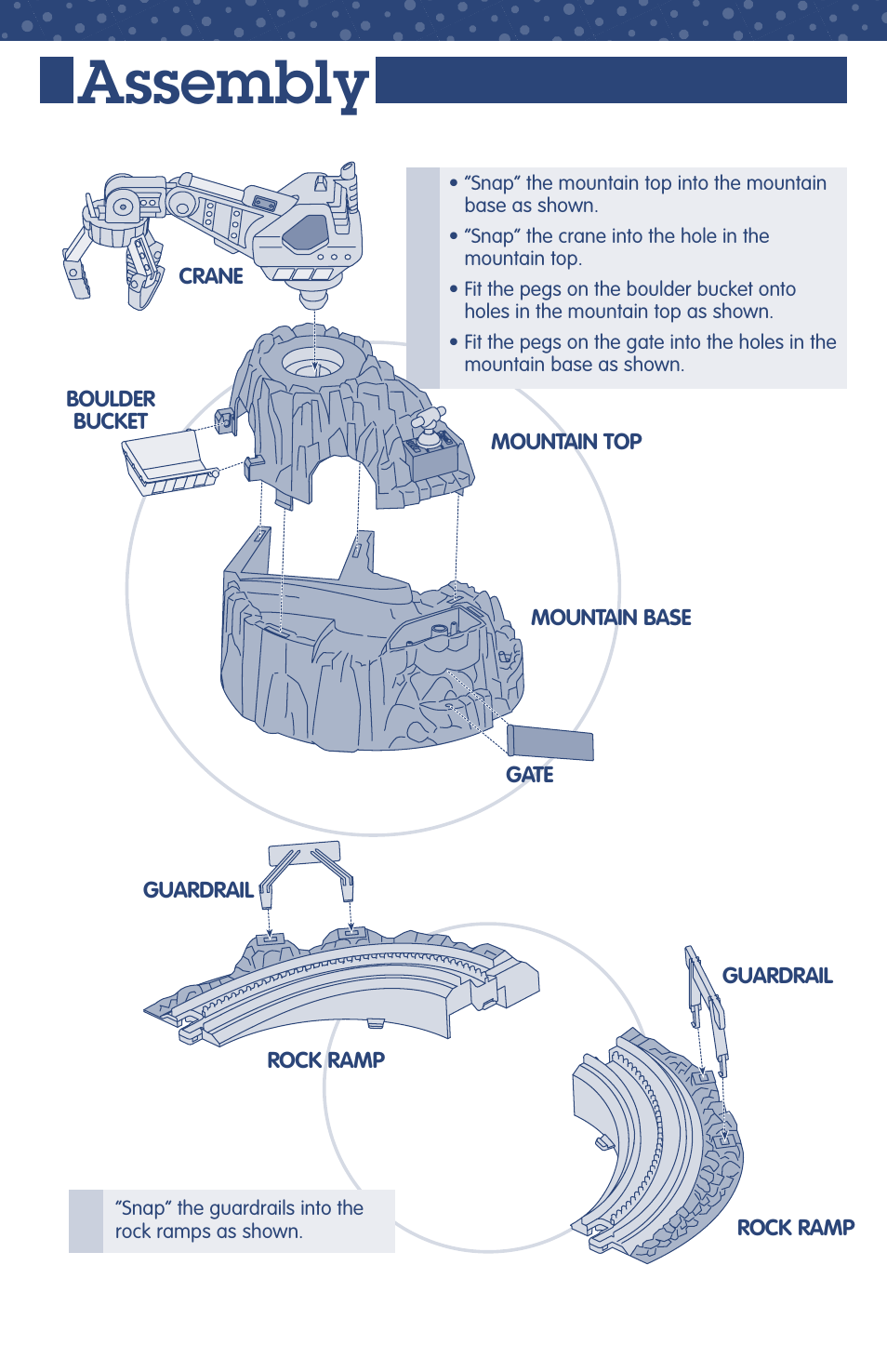 Assembly | Fisher-Price GEOTRAX B3007 User Manual | Page 5 / 8