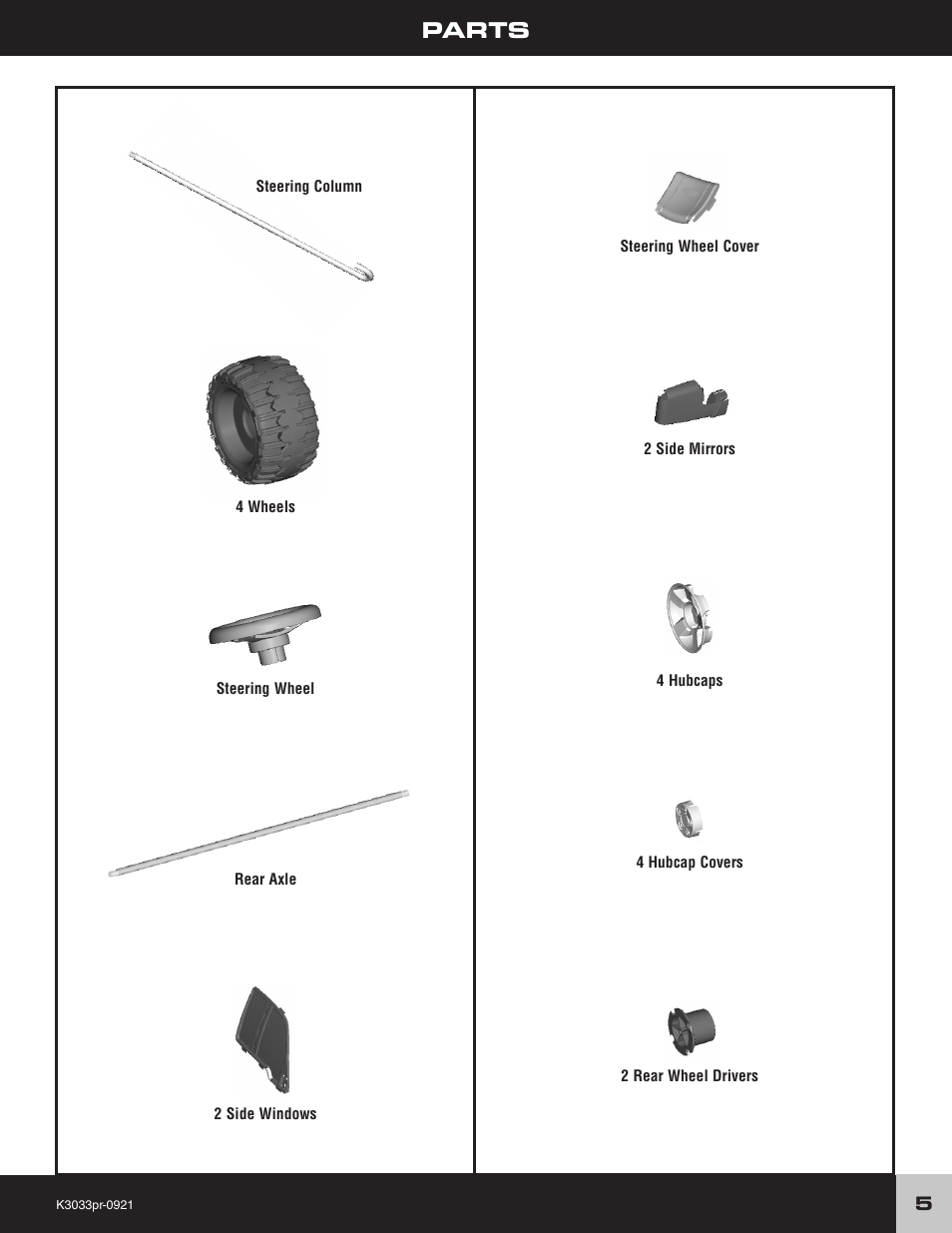 Parts | Fisher-Price POWER WHEELS F-150 User Manual | Page 5 / 28