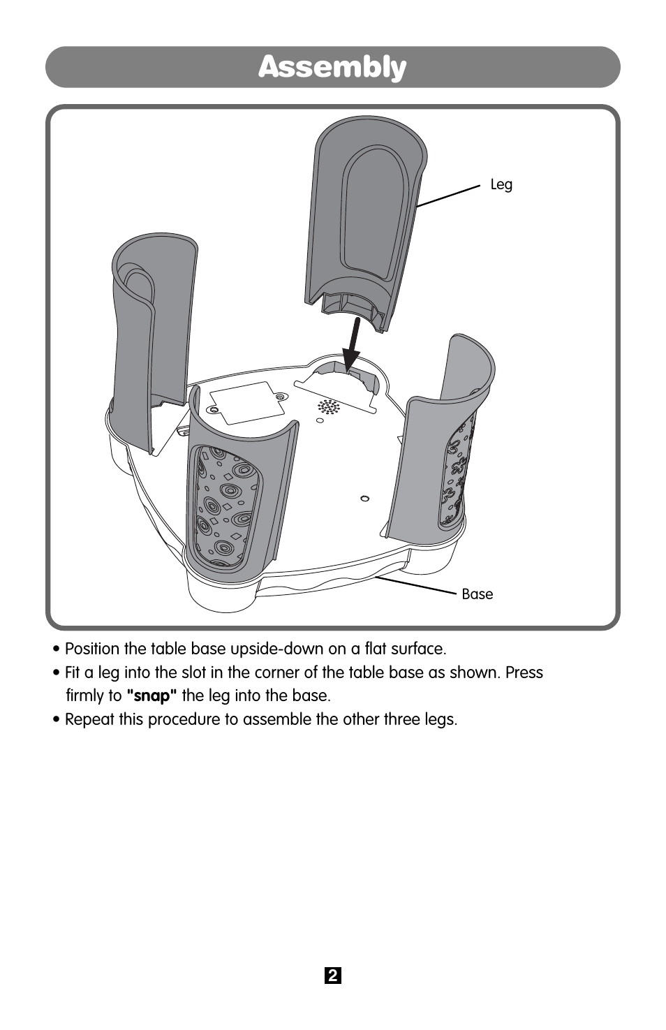 Assembly | Fisher-Price B9001 User Manual | Page 2 / 6