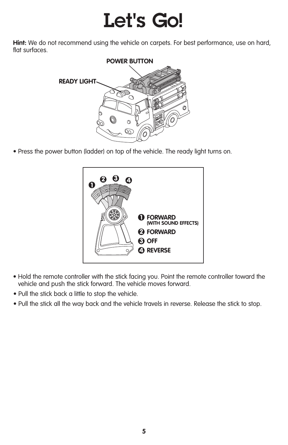 Let's go | Fisher-Price GEOTRAX T7159 User Manual | Page 5 / 6