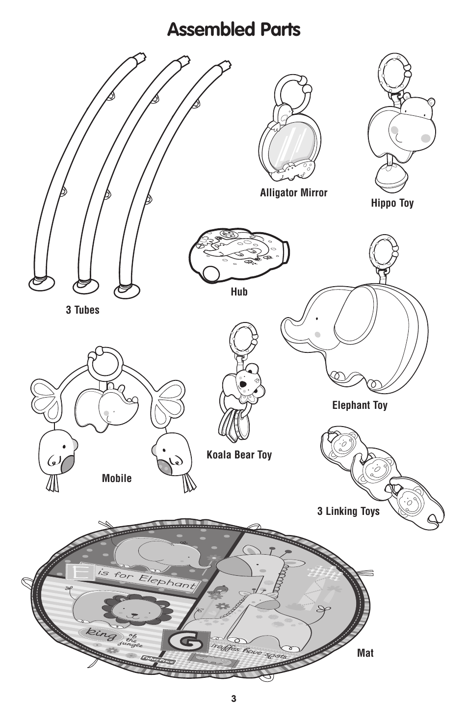 Assembled parts | Fisher-Price T6339 User Manual | Page 3 / 6