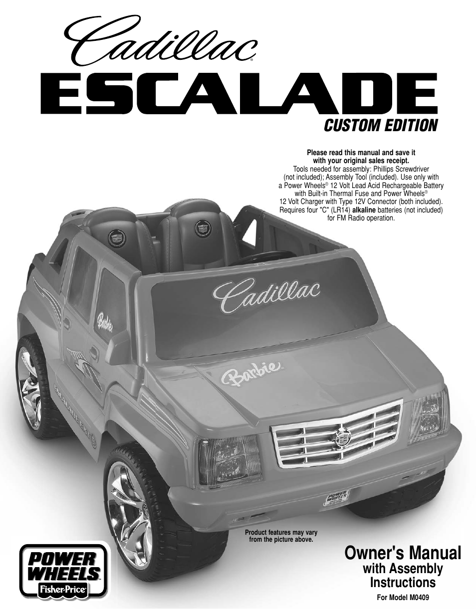 Fisher-Price ESCALADE M0409 User Manual | 36 pages