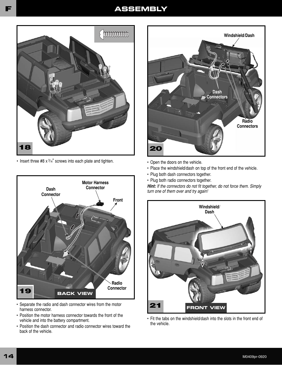 Assembly | Fisher-Price ESCALADE M0409 User Manual | Page 14 / 36