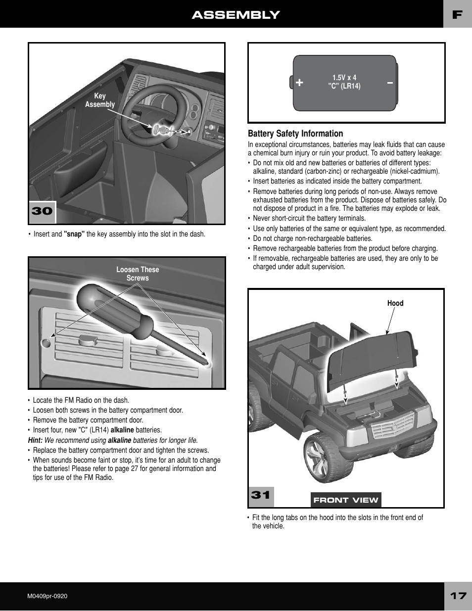 Assembly | Fisher-Price ESCALADE M0409 User Manual | Page 17 / 36