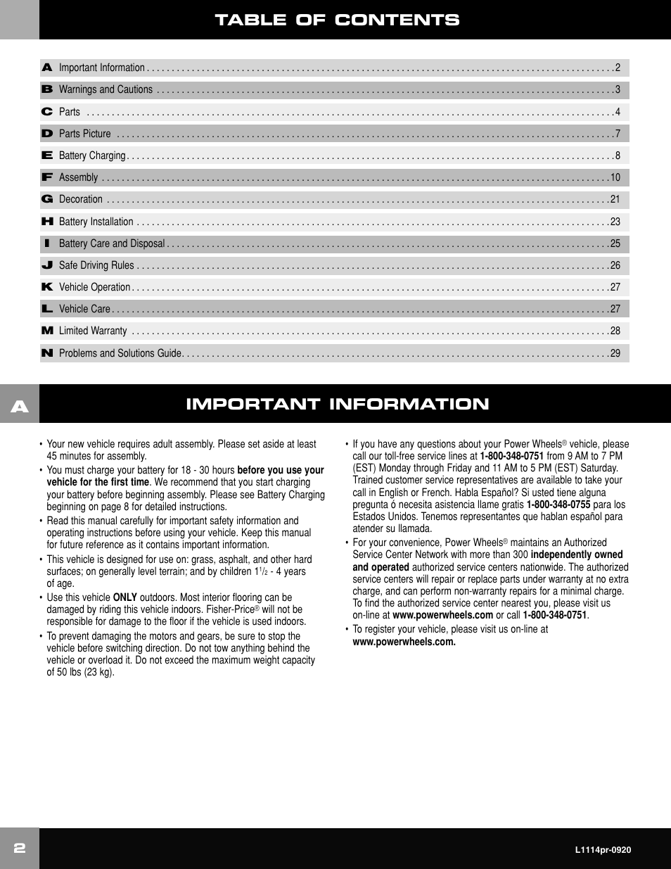Fisher-Price NEW BEETLE L1114 User Manual | Page 2 / 32