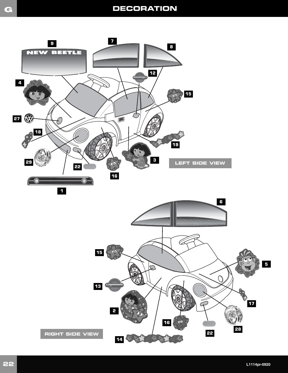 Decoration | Fisher-Price NEW BEETLE L1114 User Manual | Page 22 / 32