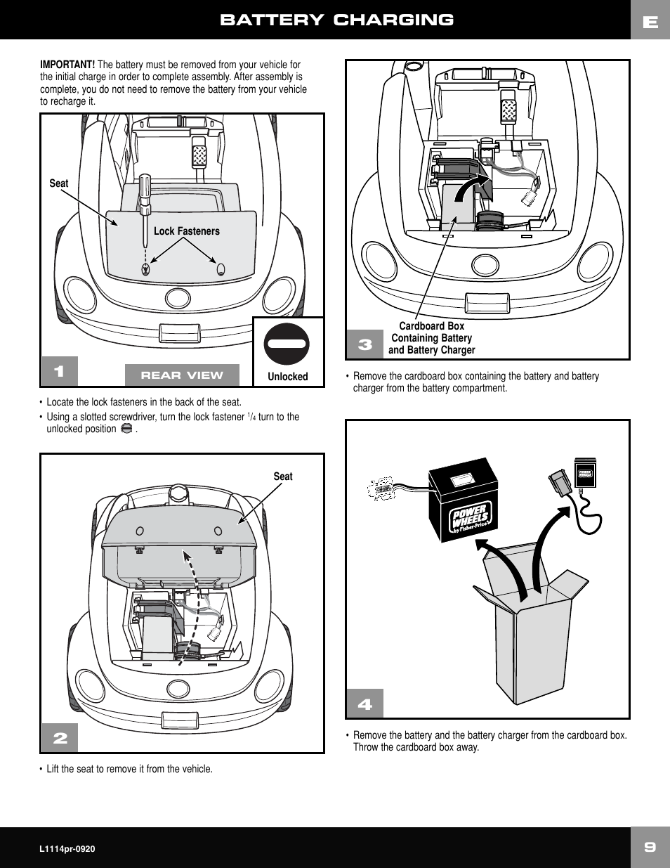 Battery charging | Fisher-Price NEW BEETLE L1114 User Manual | Page 9 / 32
