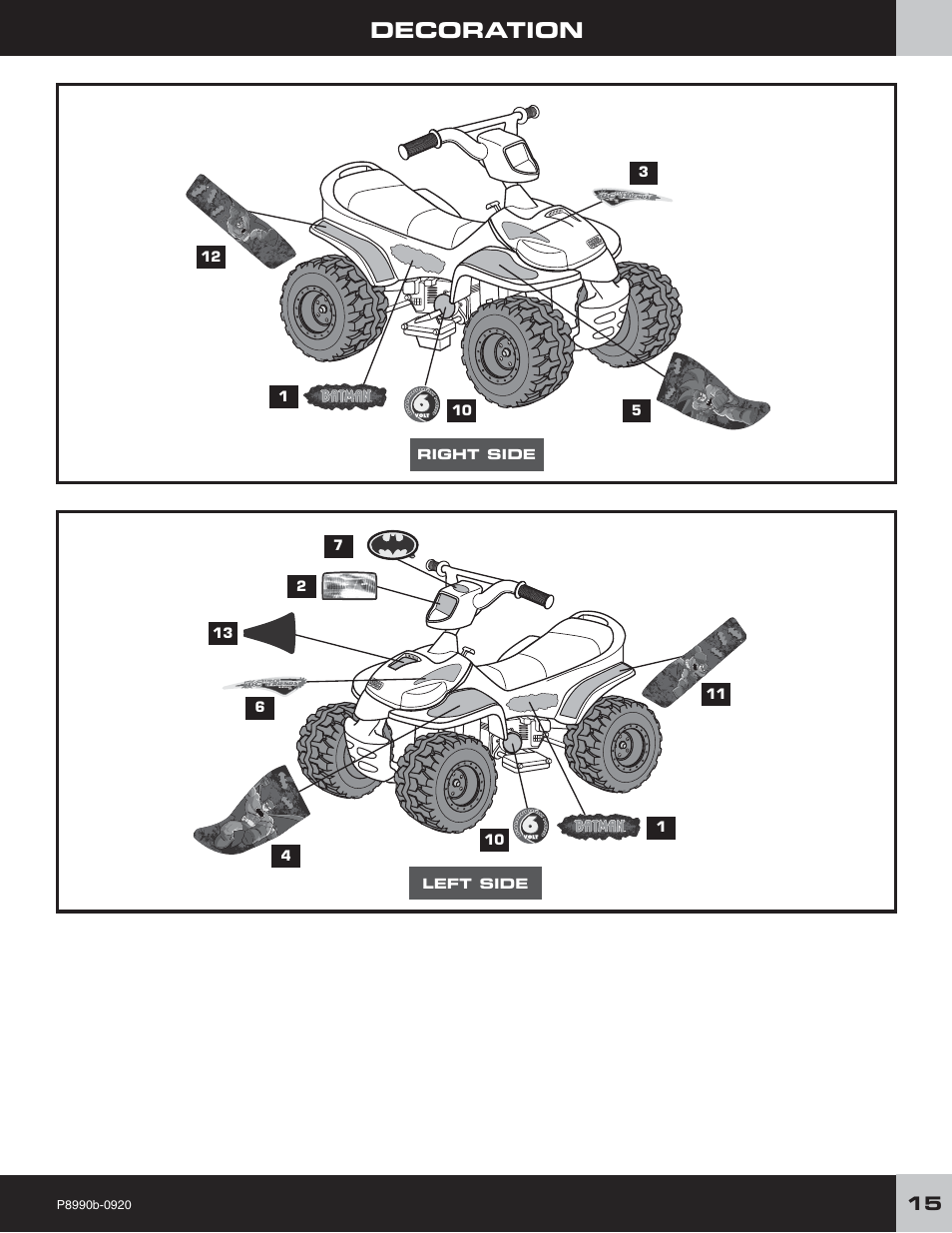Decoration | Fisher-Price P8990 User Manual | Page 15 / 24