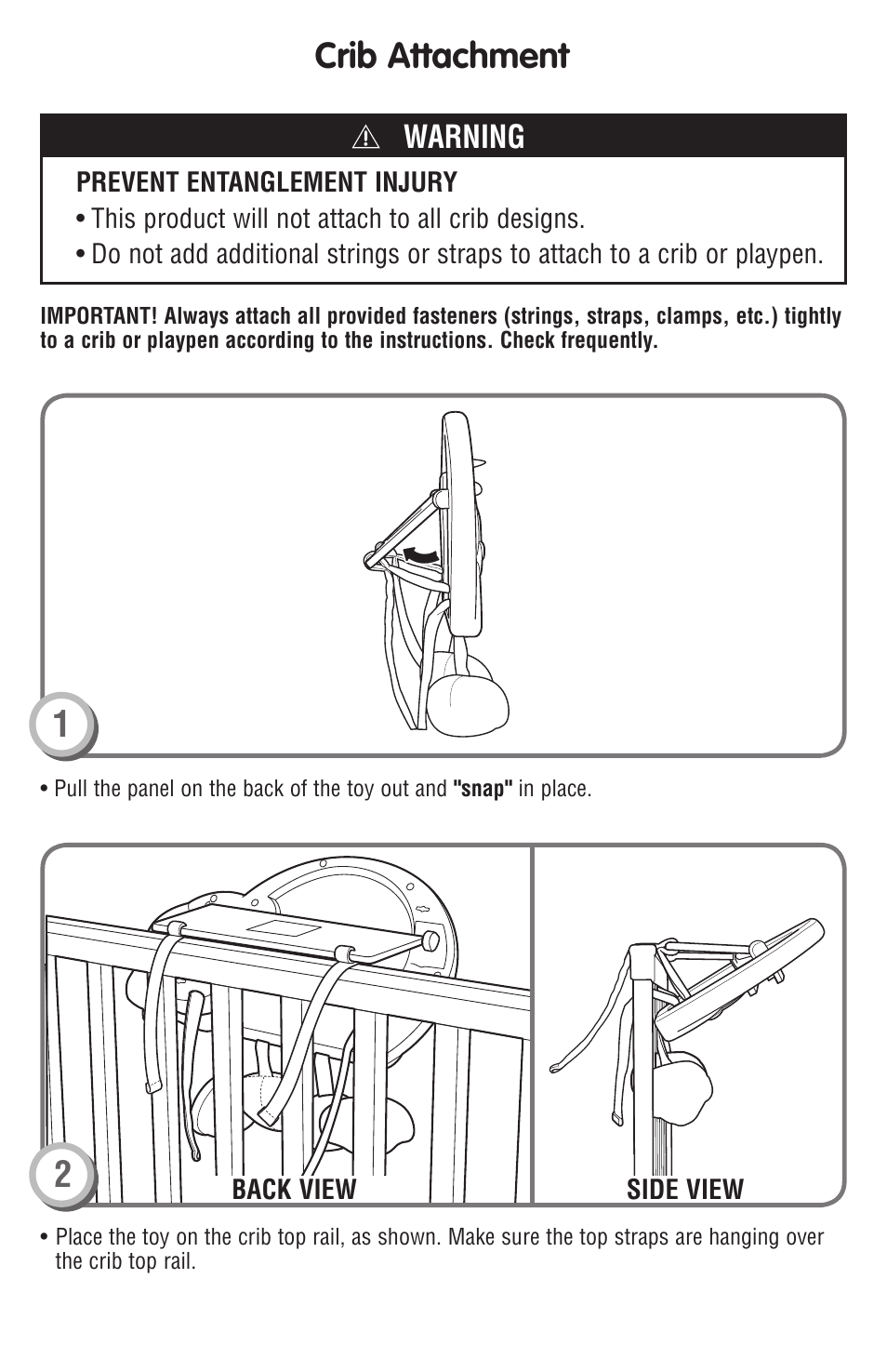 Crib attachment | Fisher-Price N7321 User Manual | Page 2 / 4