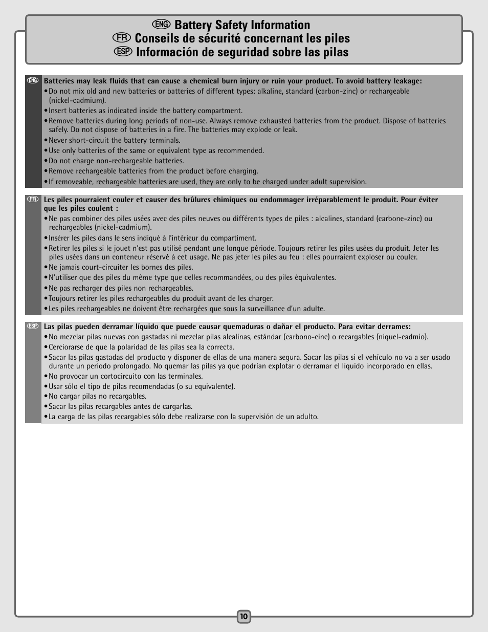 Fisher-Price B8786 User Manual | Page 10 / 16