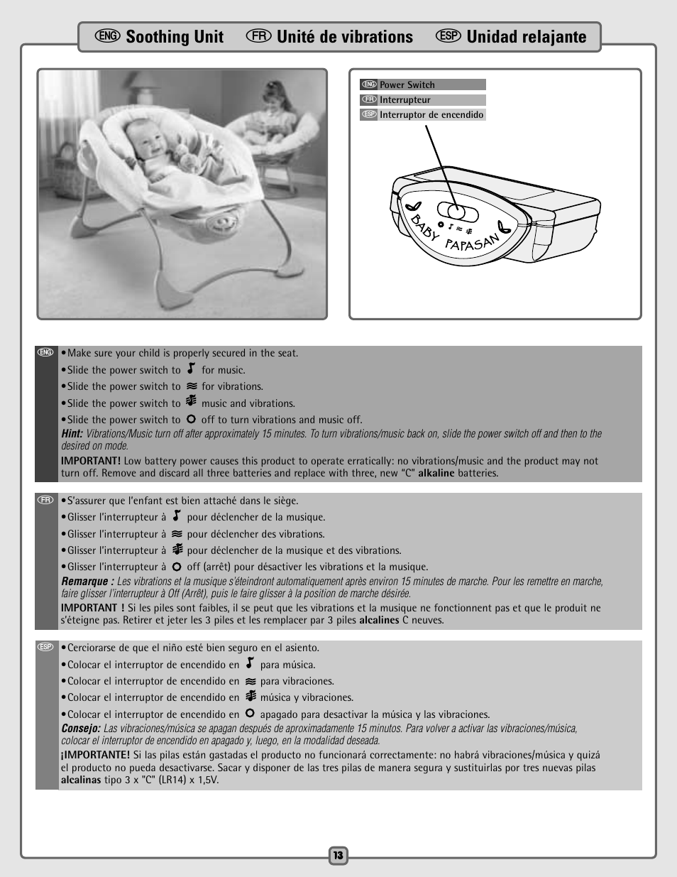 Fisher-Price B8786 User Manual | Page 13 / 16