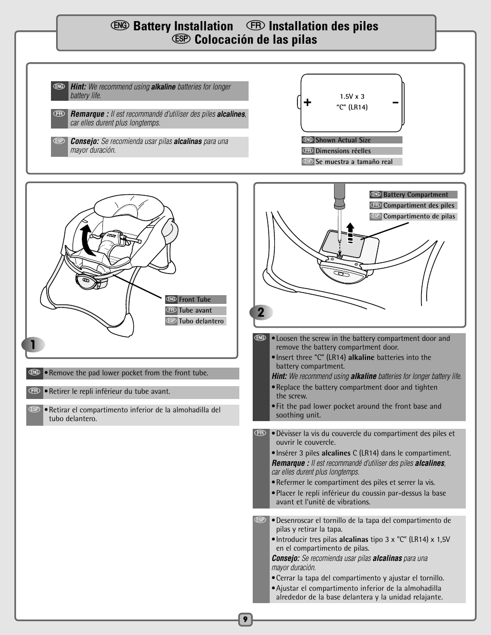 Fisher-Price B8786 User Manual | Page 9 / 16