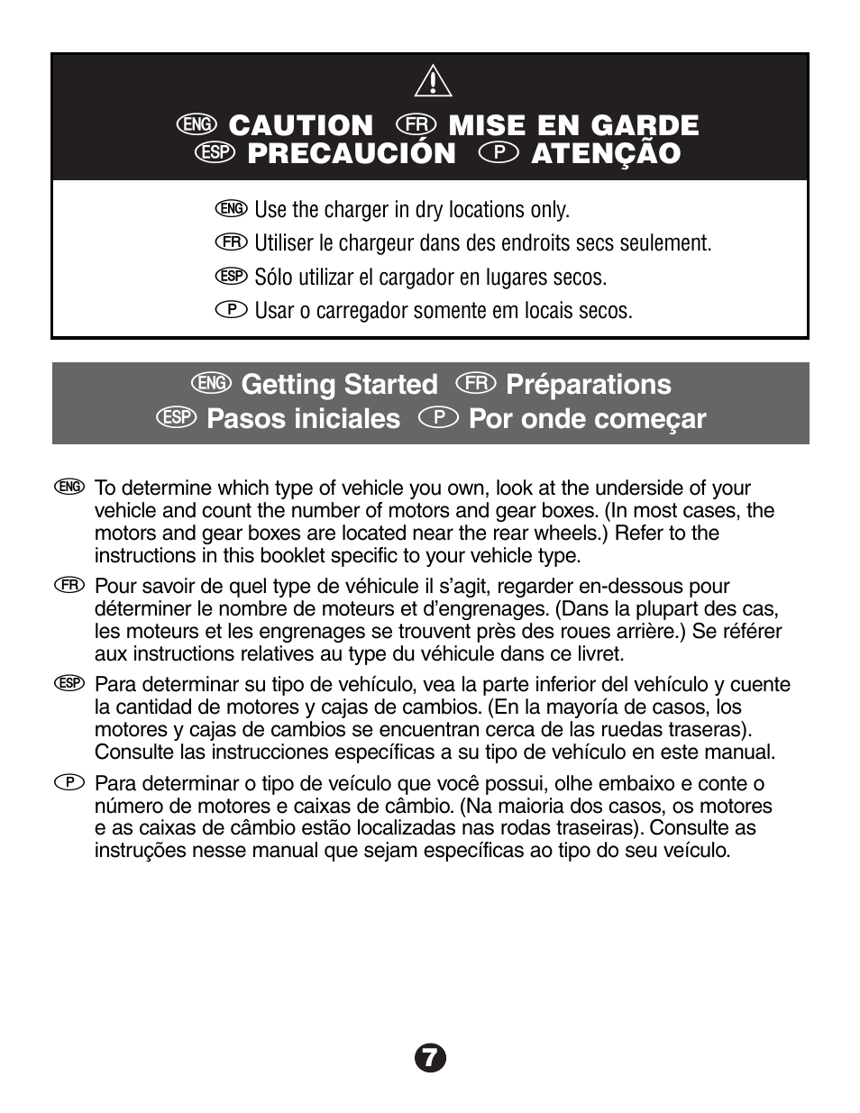 E caution f mise en garde s precaución p atenção | Fisher-Price Automobile Parts User Manual | Page 7 / 48