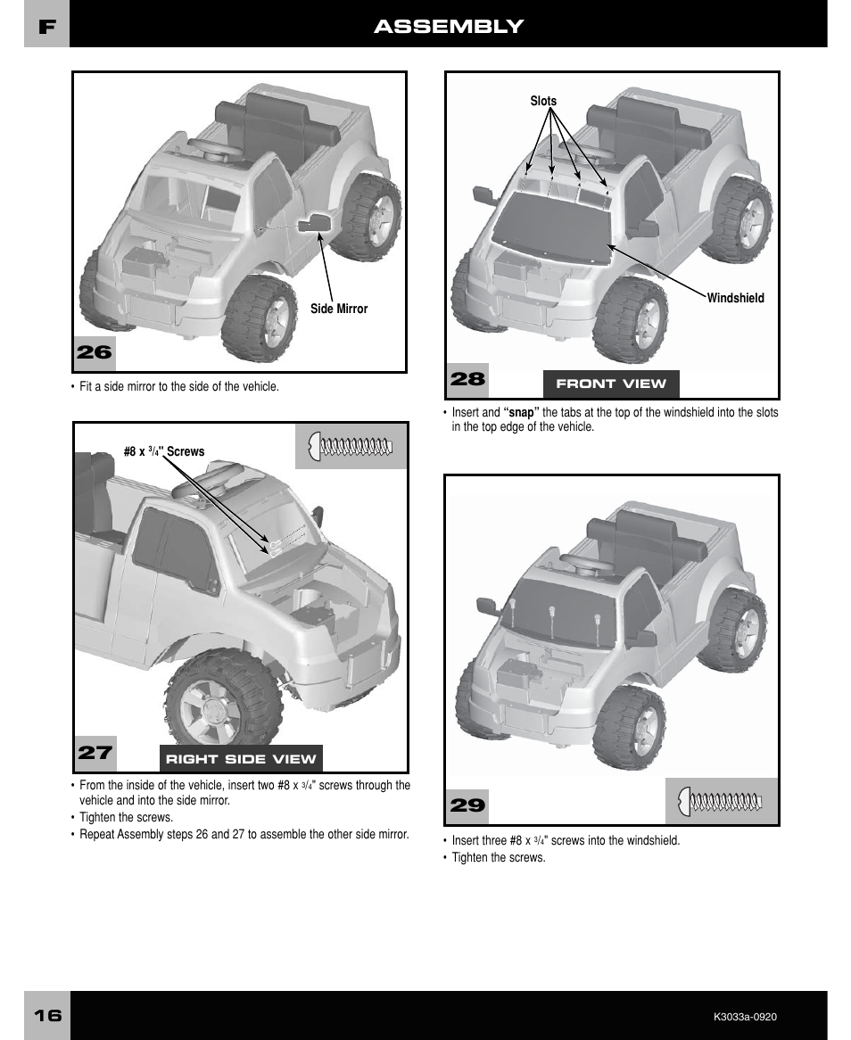 Assembly | FORD CRAFTSMAN F-150 User Manual | Page 16 / 28