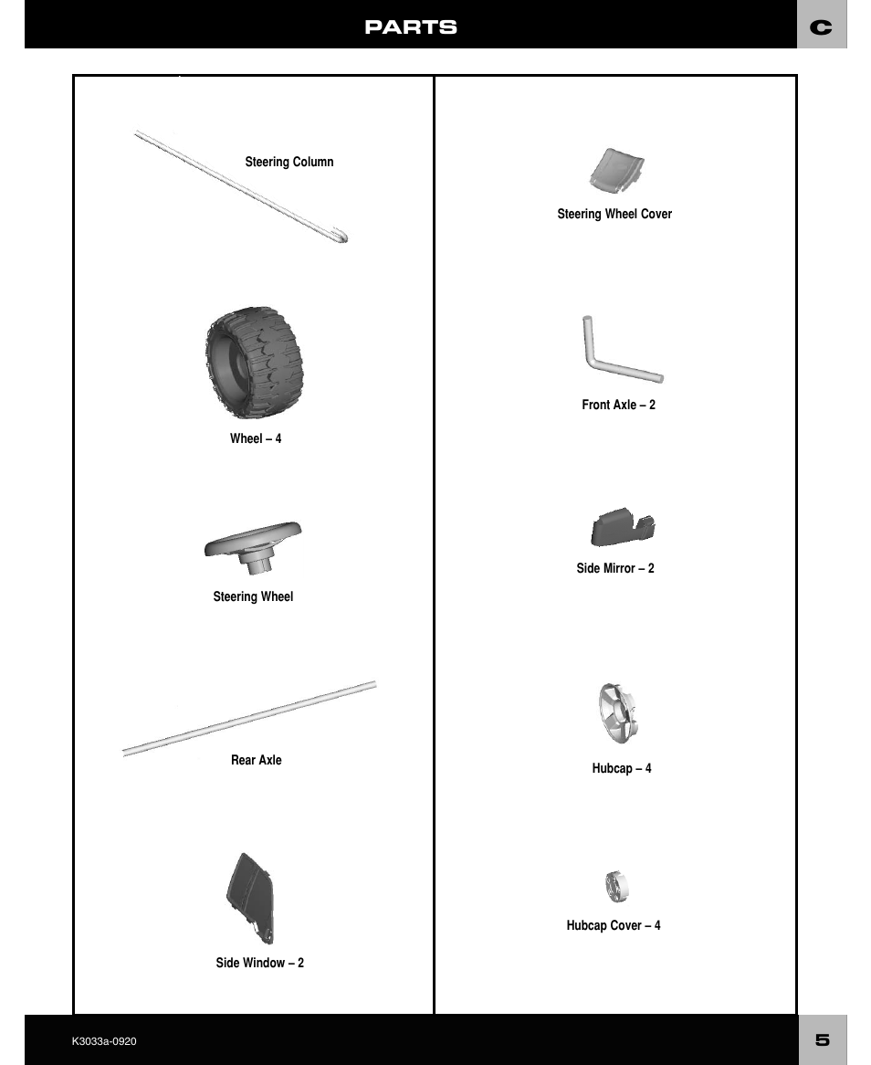 Parts | FORD CRAFTSMAN F-150 User Manual | Page 5 / 28