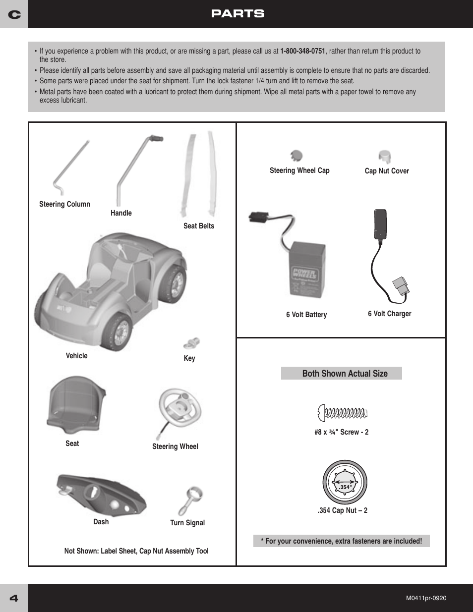 Parts | Fisher-Price M0411 User Manual | Page 4 / 20