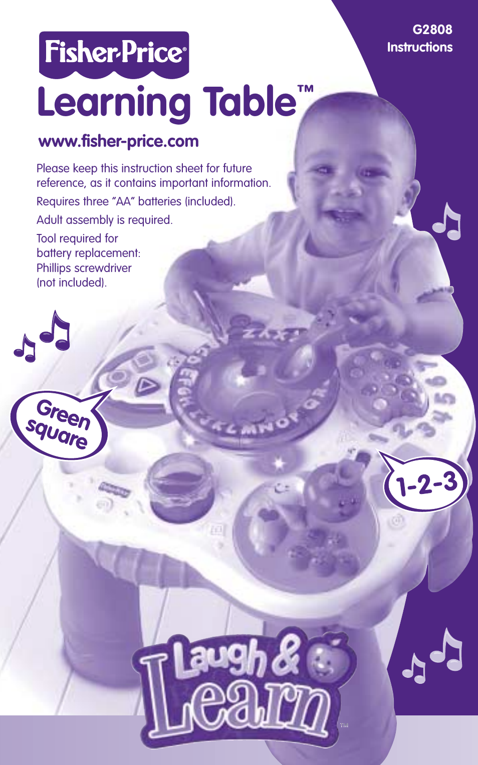 Fisher-Price LEARNING TABLE G2808 User Manual | 8 pages