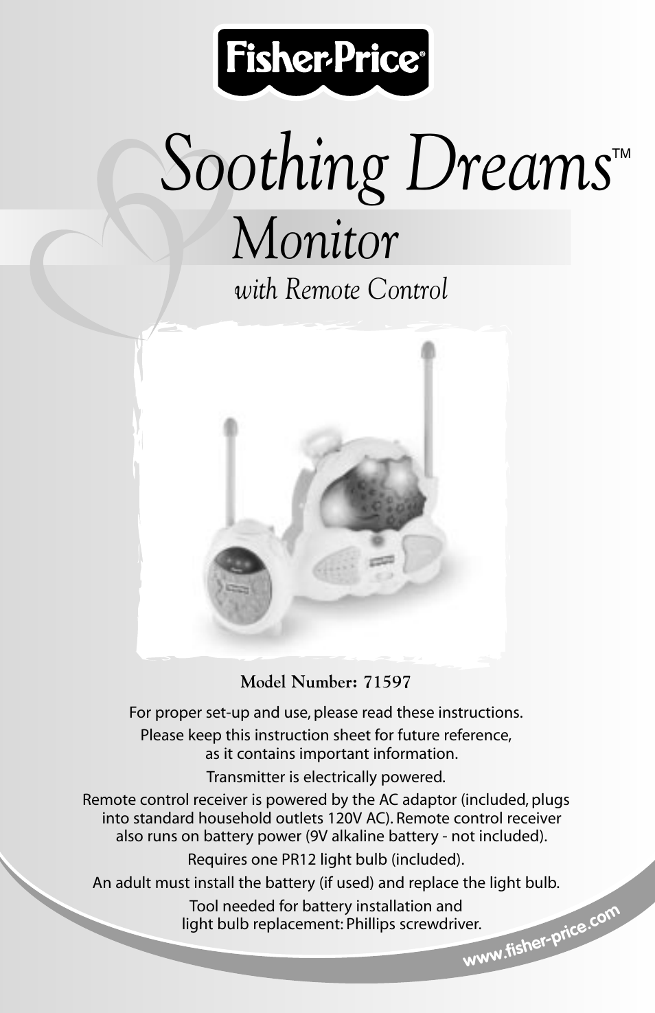Fisher-Price SOOTHING DREAMS 71597 User Manual | 20 pages