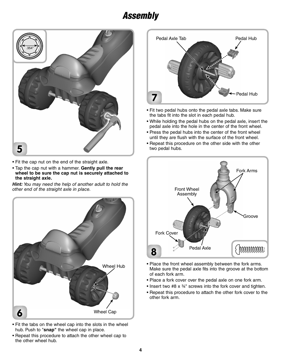 Assembly | Fisher-Price KAWASAKI N6021 User Manual | Page 4 / 6