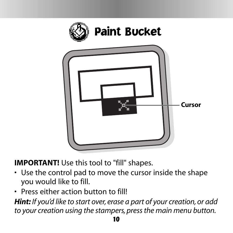 Paint bucket | Fisher-Price DIGITAL PETS C6506 User Manual | Page 10 / 28