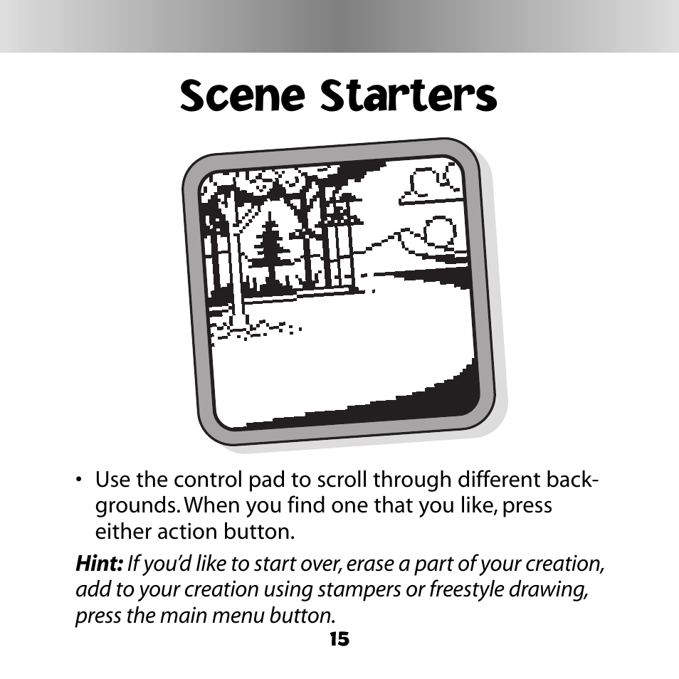 Scene starters | Fisher-Price DIGITAL PETS C6506 User Manual | Page 15 / 28