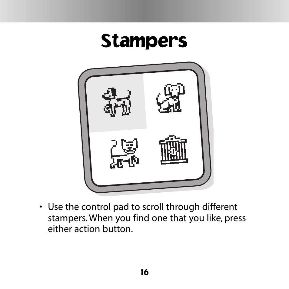 Stampers | Fisher-Price DIGITAL PETS C6506 User Manual | Page 16 / 28