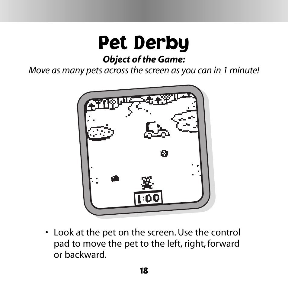 Pet derby | Fisher-Price DIGITAL PETS C6506 User Manual | Page 18 / 28