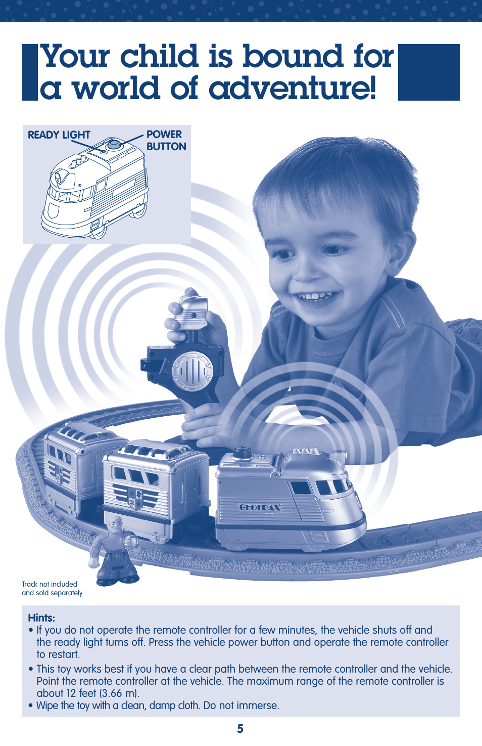 Your child is bound for a world of adventure | Fisher-Price GEOTRAX L5912 User Manual | Page 5 / 6