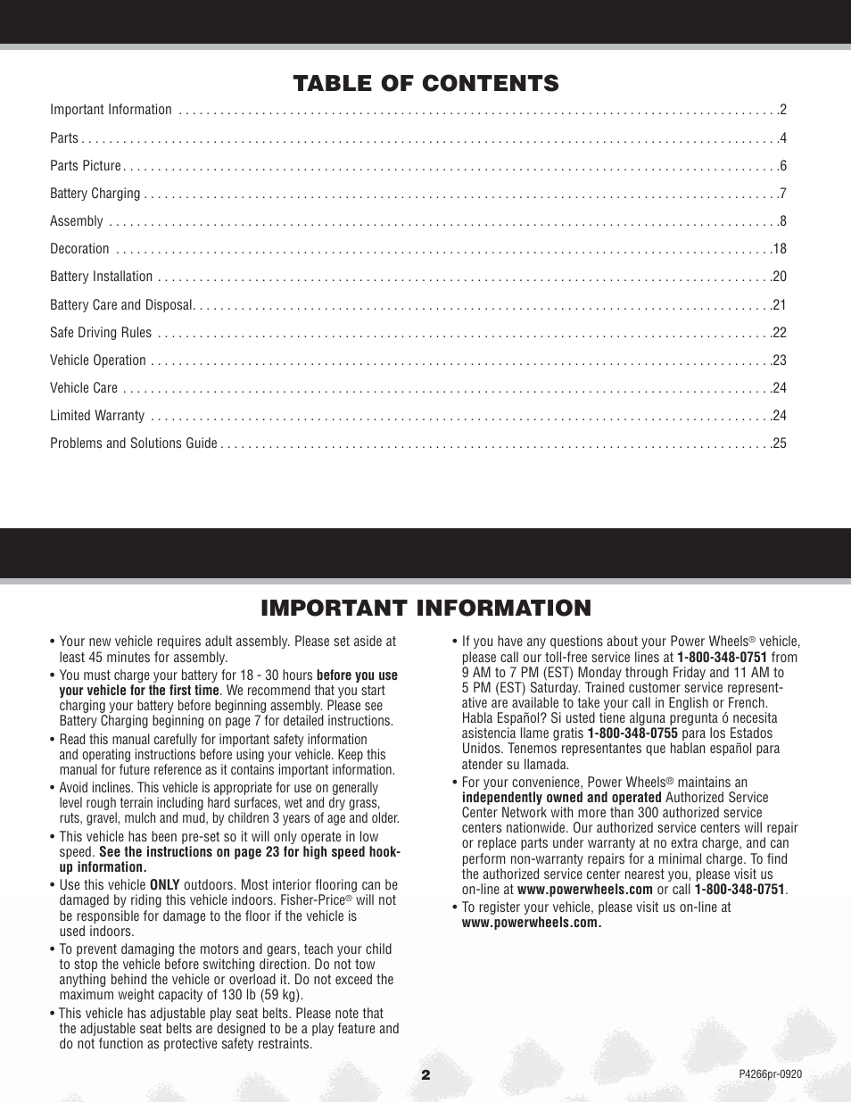 Fisher-Price P4266 User Manual | Page 2 / 28