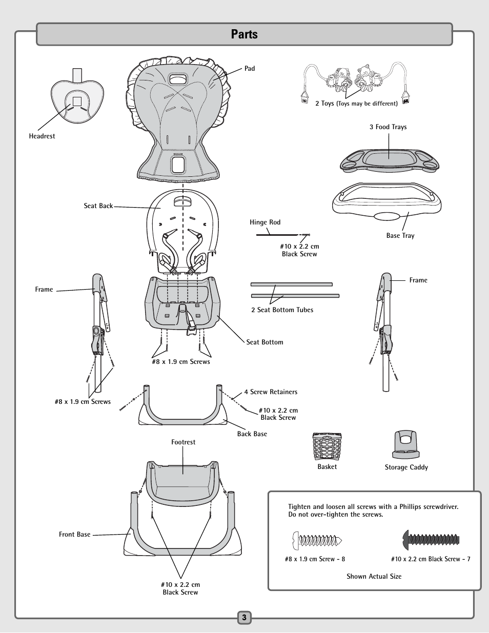 Parts | Fisher-Price H4790 User Manual | Page 3 / 16