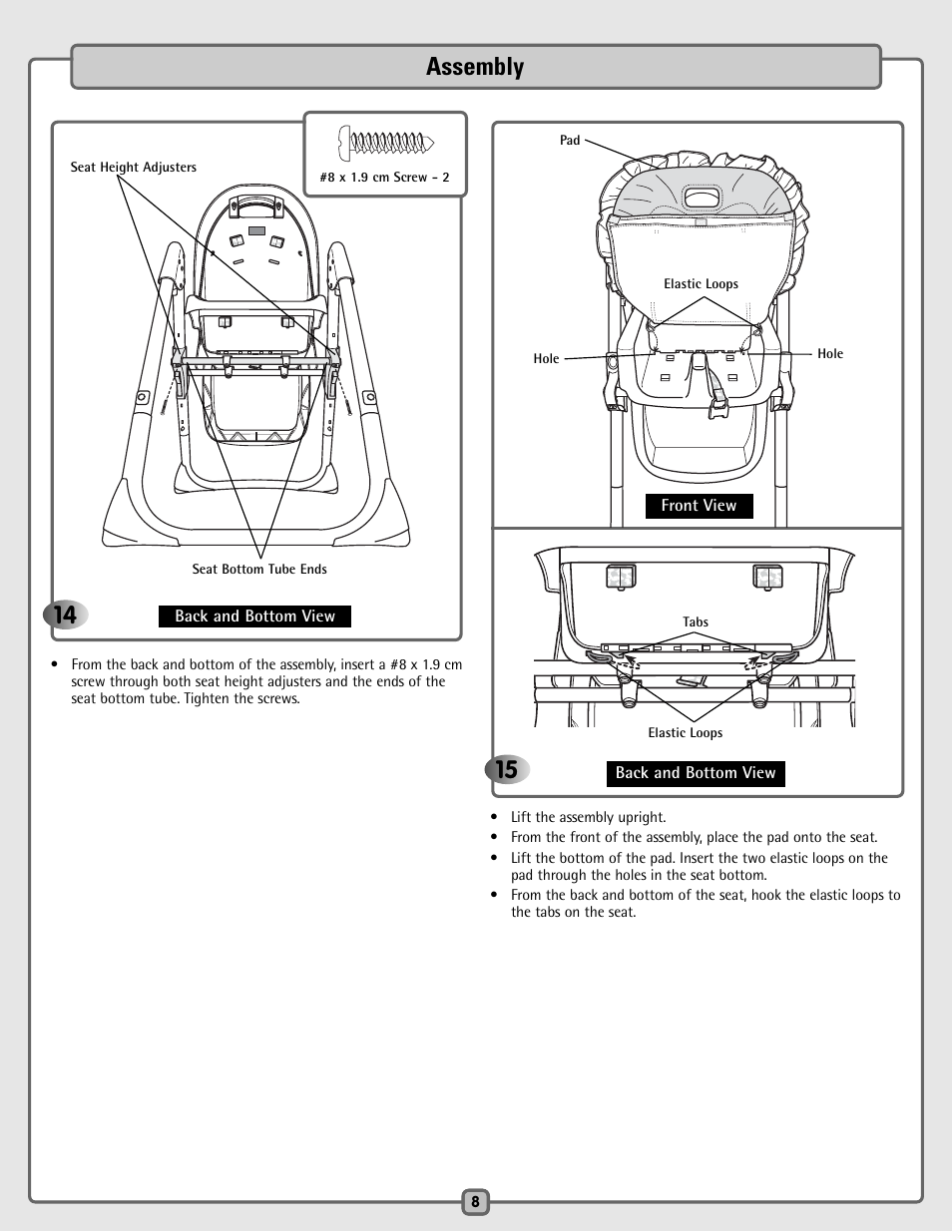 Assembly | Fisher-Price H4790 User Manual | Page 8 / 16