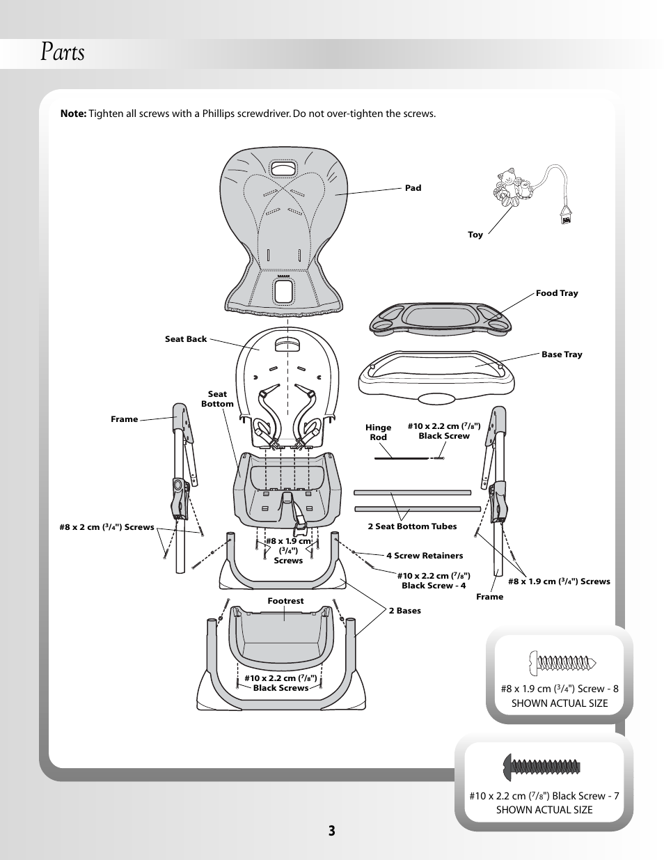 Parts | Fisher-Price B8866 User Manual | Page 3 / 16