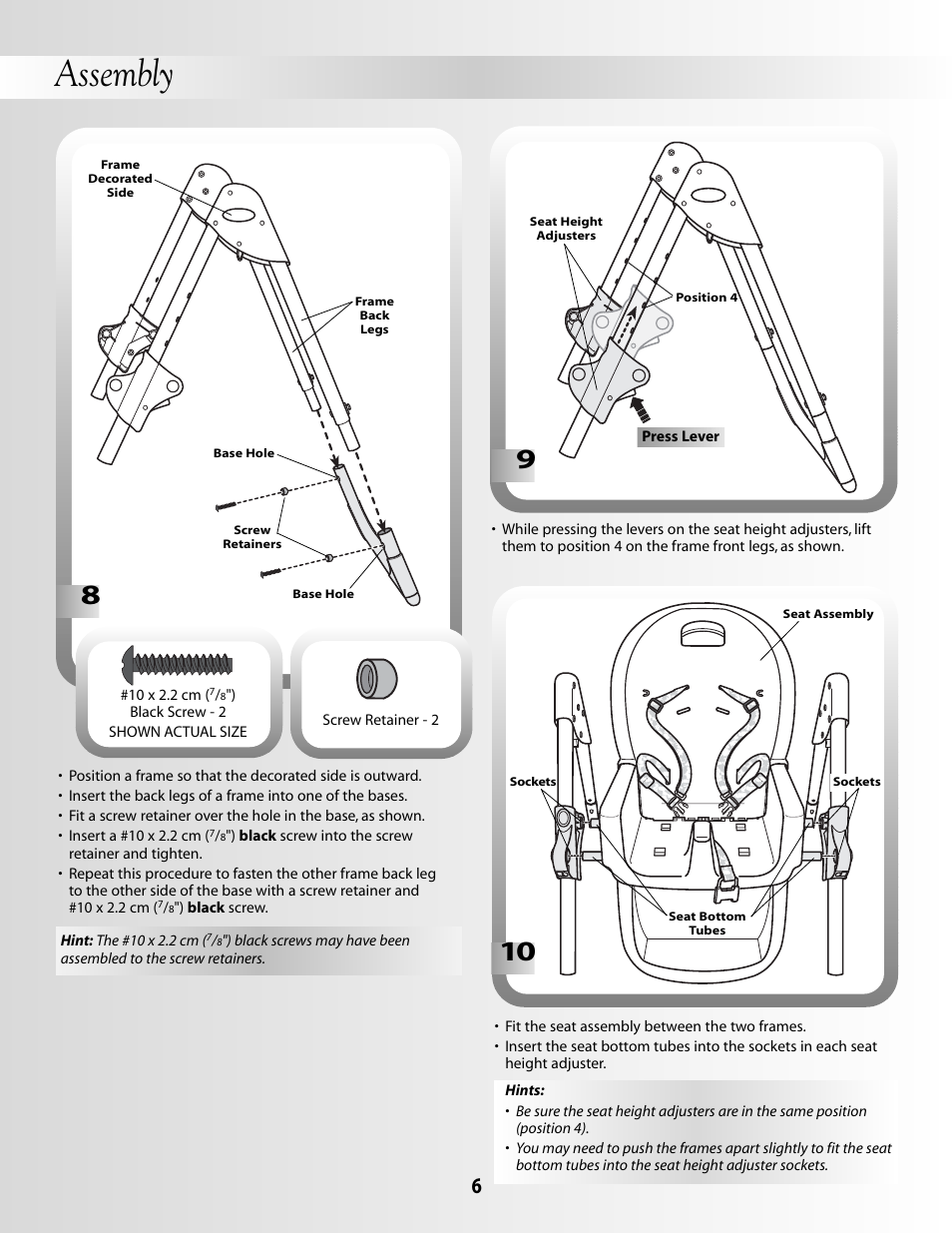 Assembly | Fisher-Price B8866 User Manual | Page 6 / 16