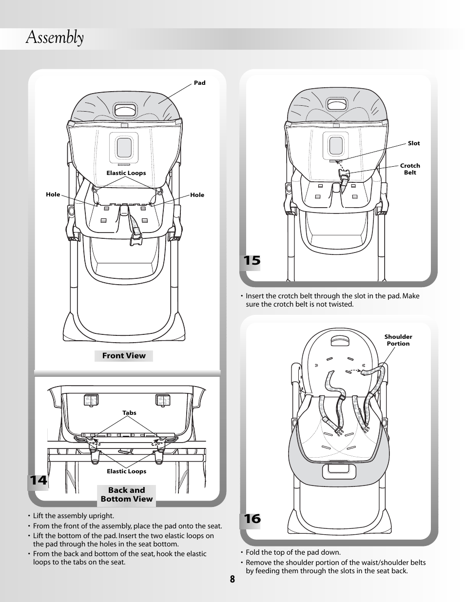 Assembly | Fisher-Price B8866 User Manual | Page 8 / 16
