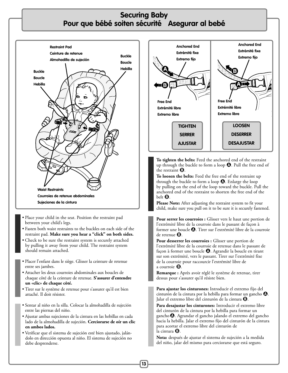 Fisher-Price Baby Bouncer H9479 User Manual | Page 13 / 20