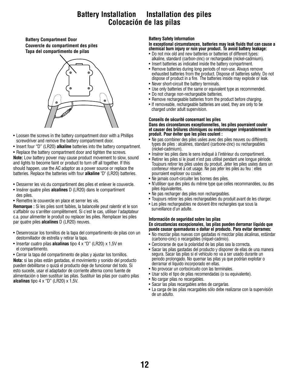 Fisher-Price P2255 User Manual | Page 12 / 20