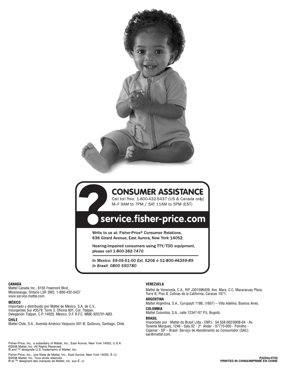 Fisher-Price P2255 User Manual | Page 20 / 20