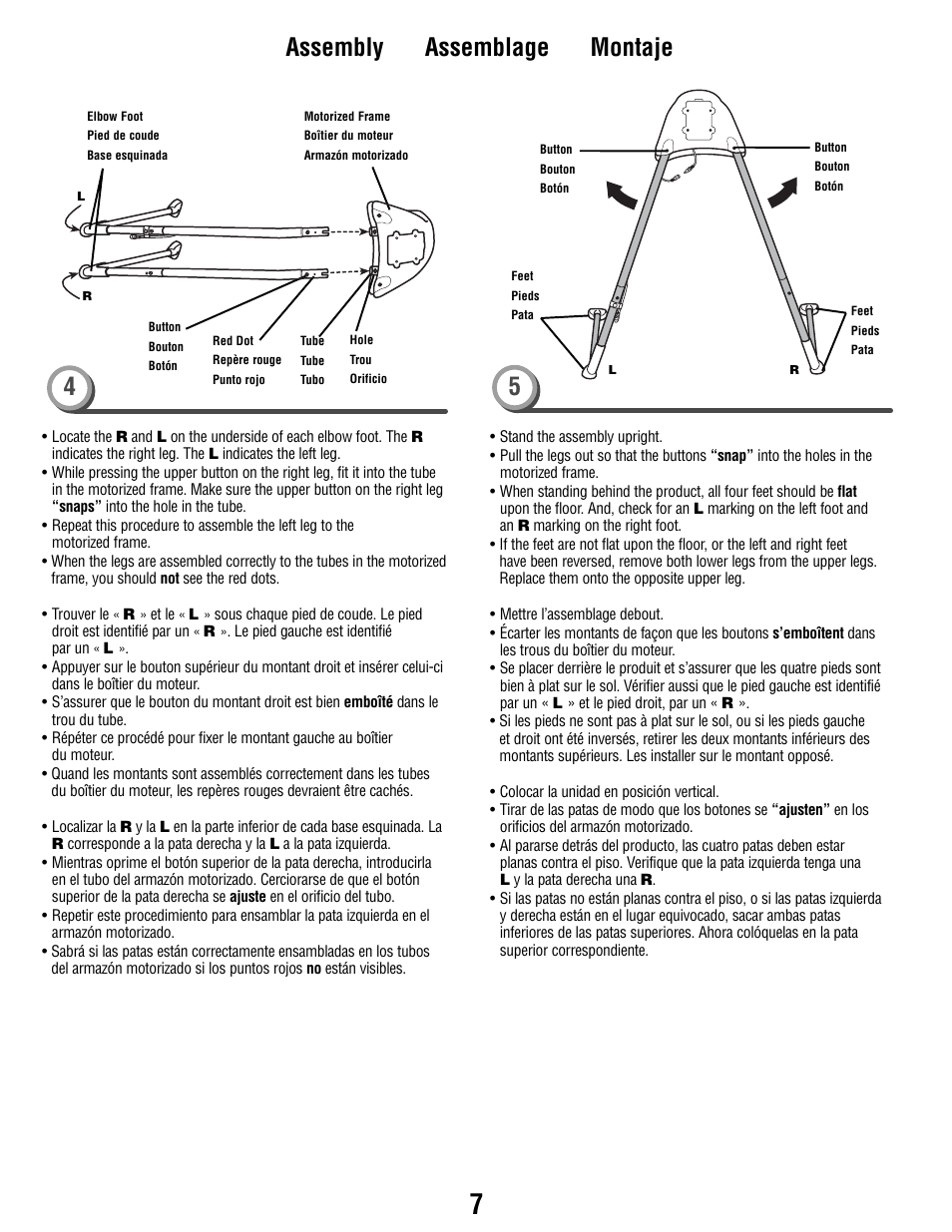 Assembly assemblage montaje 4 | Fisher-Price P2255 User Manual | Page 7 / 20