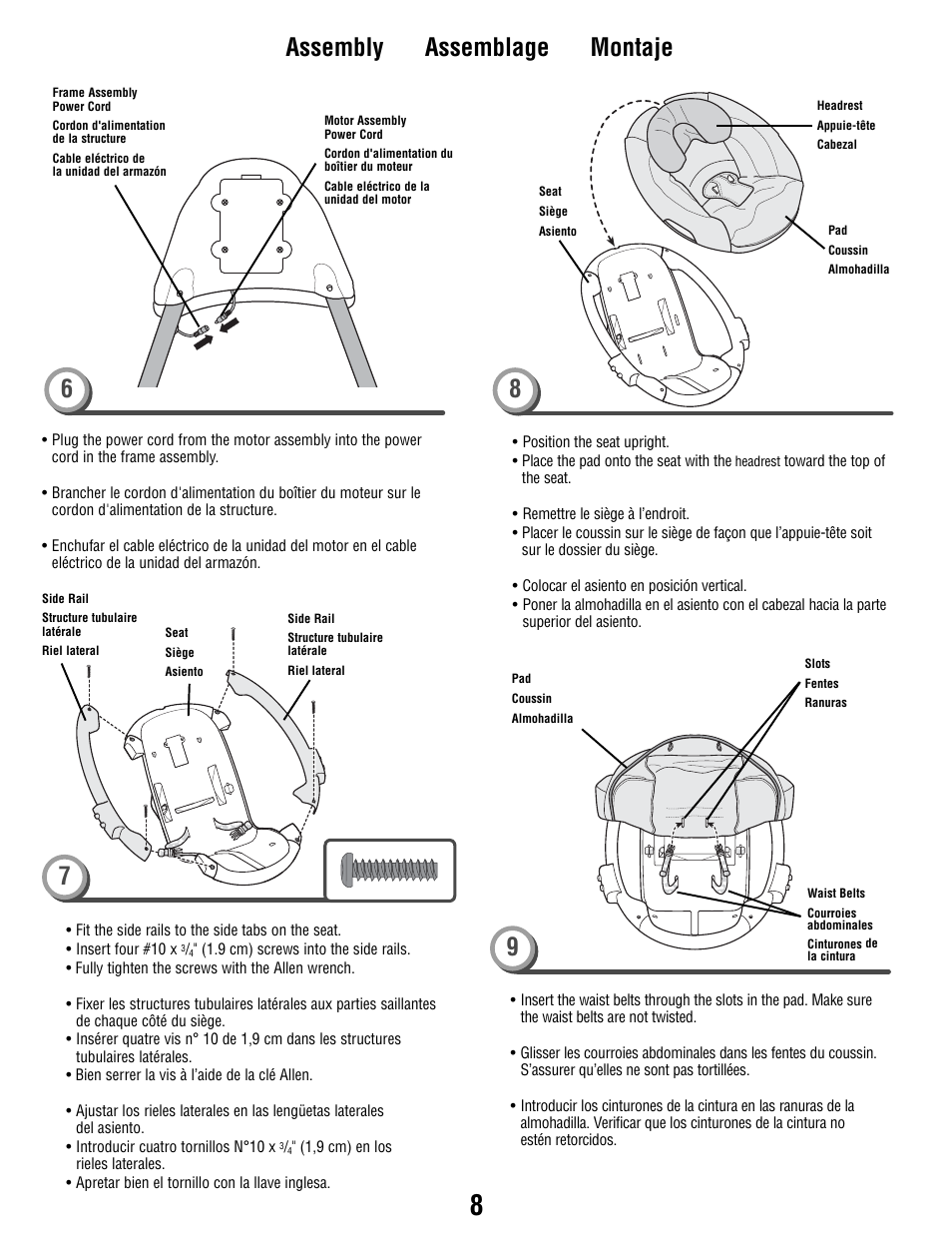 Assembly assemblage montaje 6 | Fisher-Price P2255 User Manual | Page 8 / 20