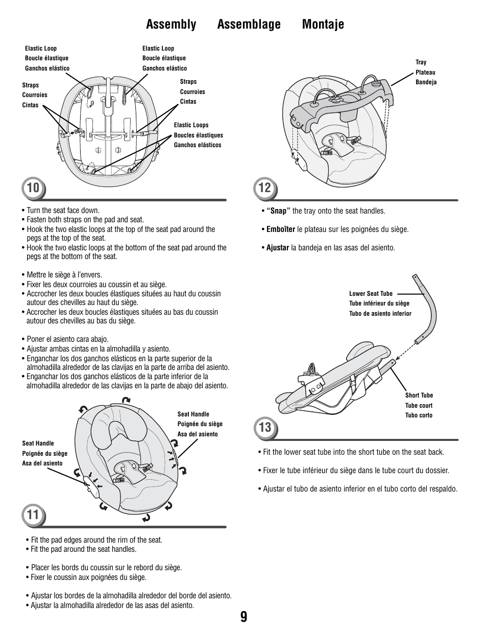 Assembly assemblage montaje 10 | Fisher-Price P2255 User Manual | Page 9 / 20